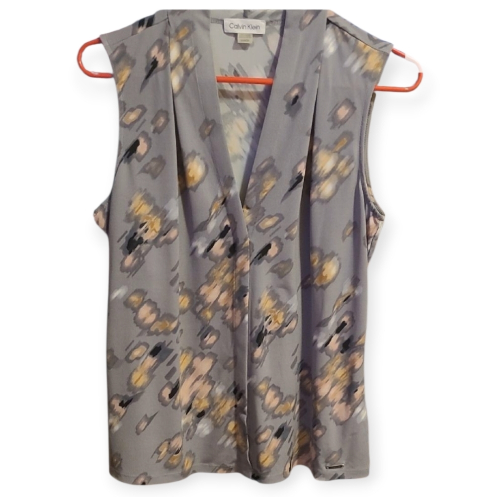 Calvin Klein Abstract Print Sleeveless Top